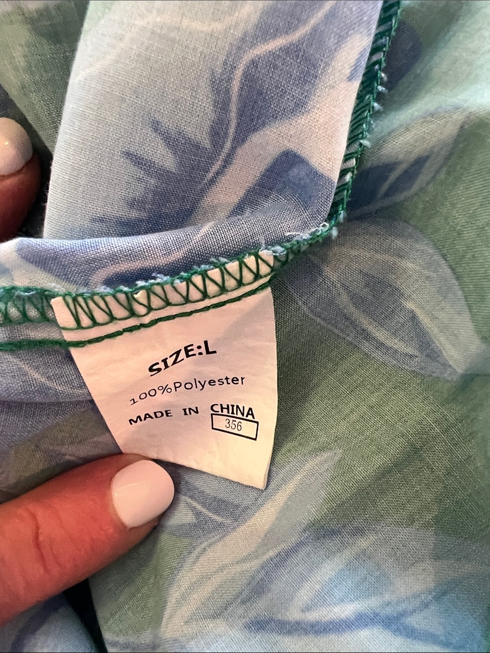 Blue and green floral top - Picture 2 of 2
